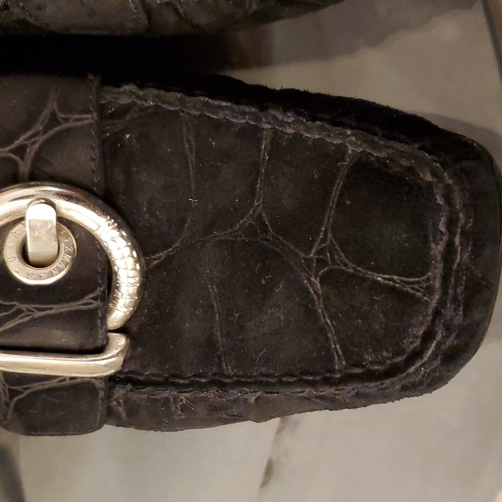 Stuart Weitzman Suede Croc Embossed Shoes - Picture 7 of 13